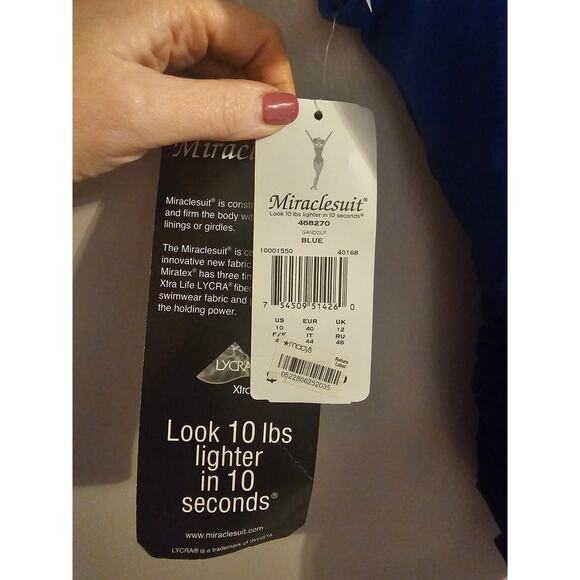 Miraclesuit Fade Into You Gandolf one piece blue ombre swimsuit sz 10 new $200 - Picture 5 of 7